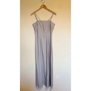 Watters and Watters Taupe Crepe Faux Peral Strap Maxi Bridesmaid Dress 6